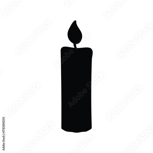 Silhouette of a flickering candle, a symbol of hope and remembrance