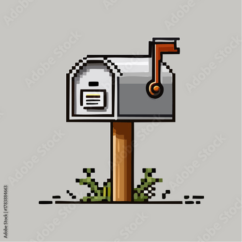 Pixel Mailbox Icon – Retro Postal Illustration