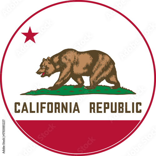 California Circle Flag, California Flag Icon