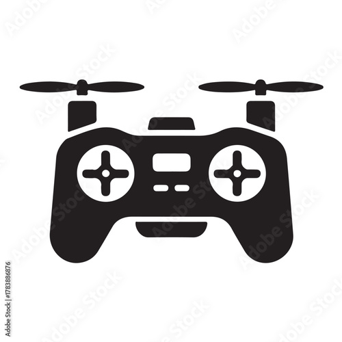 Remote control for drone isolated on white background modern technology for aerial photography and videography