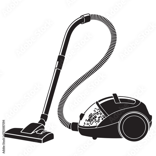 Vacuum cleaner isolated on white background, a common household appliance used for cleaning floors and surfaces