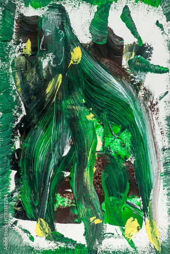 Acrylic painting fantasy in green