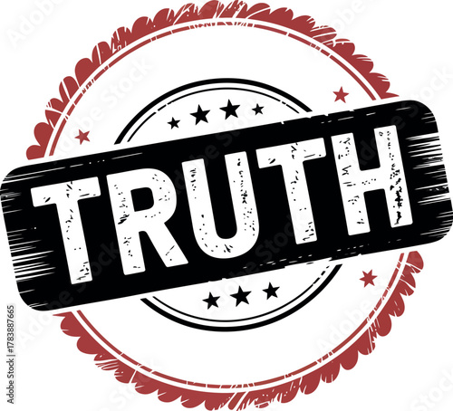 A circular stamp with the word TRUTH prominently displayed in the center.