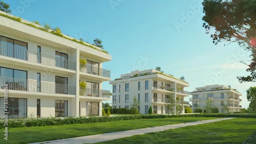 Wallpaper Mural Cinematic Video of Modern Residential Complex with Green Spaces and Rooftop Gardens Torontodigital.ca