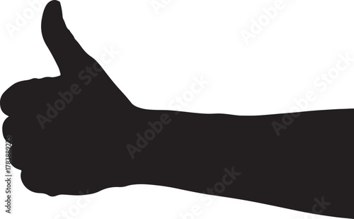 Thumbs up hand gesture silhouette representing agreement and positivity symbol