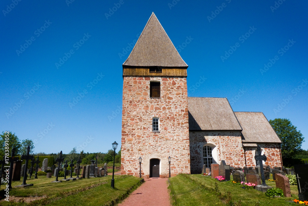 Fototapeta premium Saint Catherine Church in Hammarland on the Åland Islands, Finland