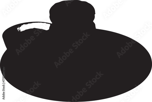 Silhouette of an armchair against a white background in studio shot