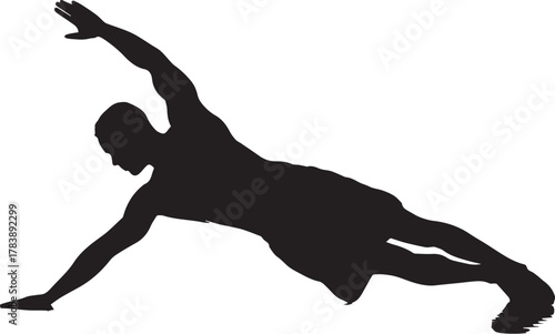 Silhouette of a person holding a side plank pose for core strength and balance
