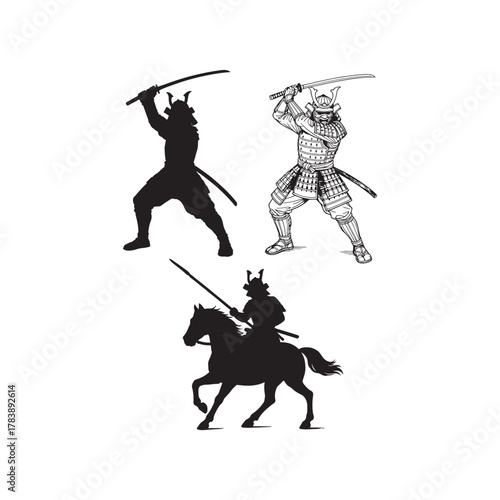 samurai silhouettes
