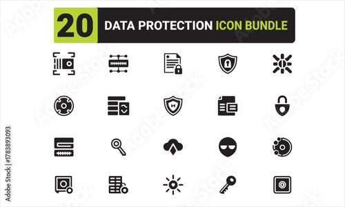 Data Protection Icon Set Secure and Privacy Icons Bundle