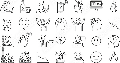 Collection of art and history icons silhouette