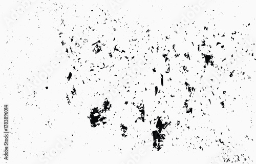 Grunge texture vector illustrating rough, distressed surface with scattered dark fragments creating a dynamic and edgy visual appeal suitable for various design applications