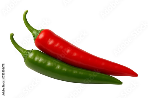 Red Hot Chili Pepper Isolated on White Background with Full Depth of Field
