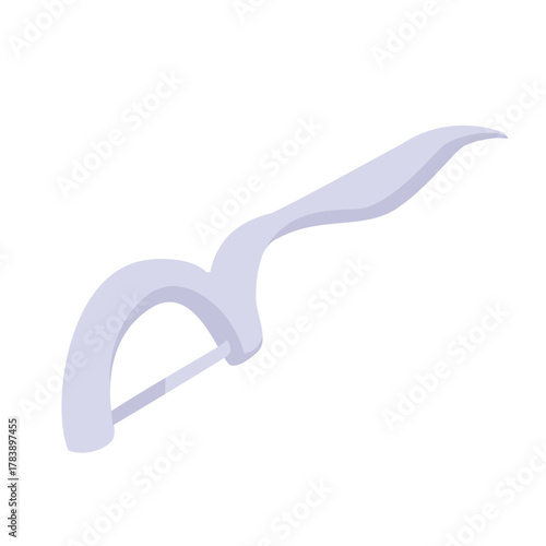 Isolated Floss Pick on Black Background