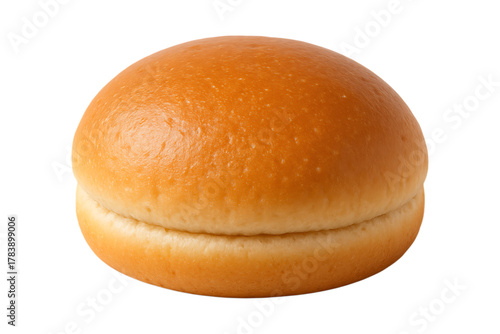 Hamburger Bun Isolated on White Background with Full Depth of Field