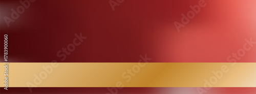 Empty table display on dark red wall. Background with window light and shadow. Mockup for presentation, branding products, cosmetics, food, technology or jewelry. Premium background