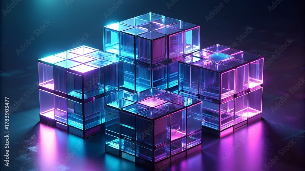 Fototapeta premium abstract blue cubes background