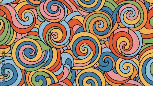 Retro Swirls Pattern A Psychedelic and Vibrant Abstract Design