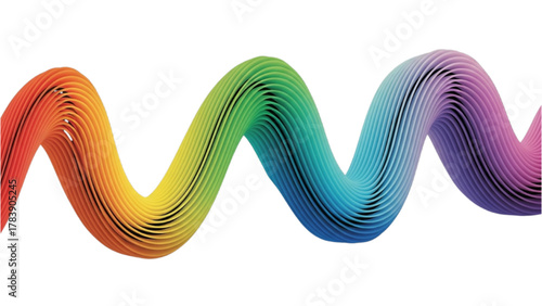 Colorful abstract rainbow-like wavy line illustration for vibrant design projects