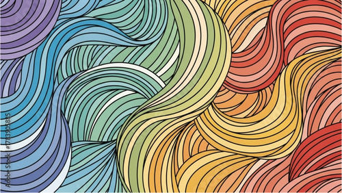 Vibrant and Colorful Abstract Flowing Waves Pattern