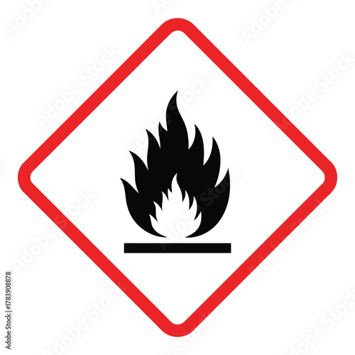 Flammability hazard warning symbol