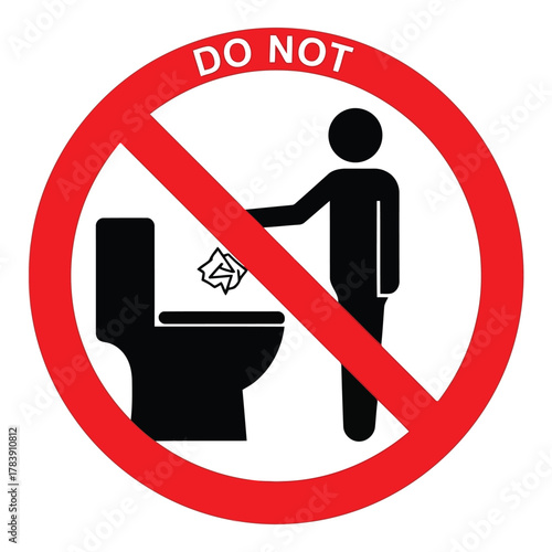 Do not flush trash symbol