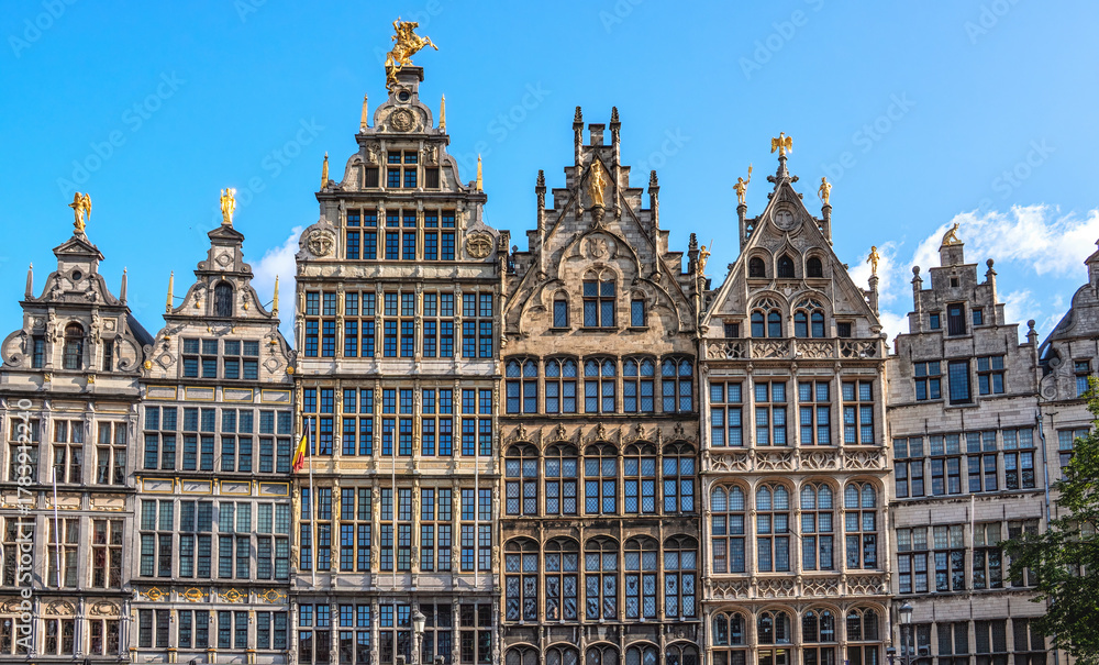 Fototapeta premium Guild halls on Antwerp, Belgium