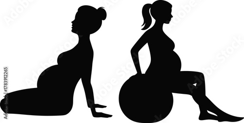 Pregnant Women Silhouette Poses