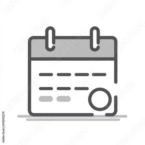 Calendar icon gray outline simple style for organization and reminders