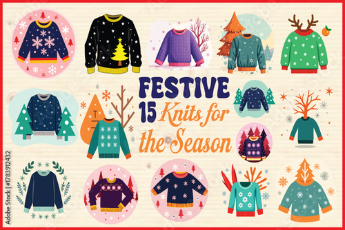 Festive holiday sweater collection for winter fun