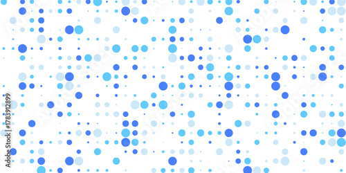 Seamless Blue Polka Dot Pattern Abstract Circle Background in Cool Tones