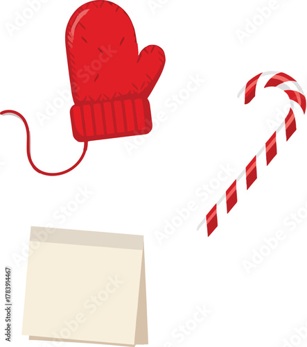 Christmas Mitten and Candy Cane