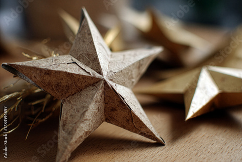 Holiday Craft - Paper Star Decoration on Table - Advent Tradition