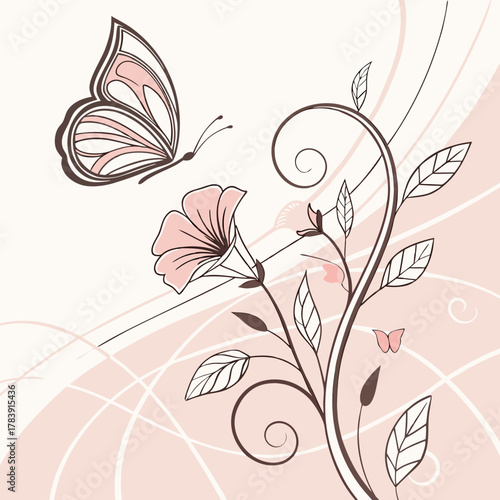 Abstract Perfume Splash Vector Background with Pastel Colors and Swirling Lines, Perfect for Cosmetic Advertisement Banners, Social Media Campaigns, and Website Headers.