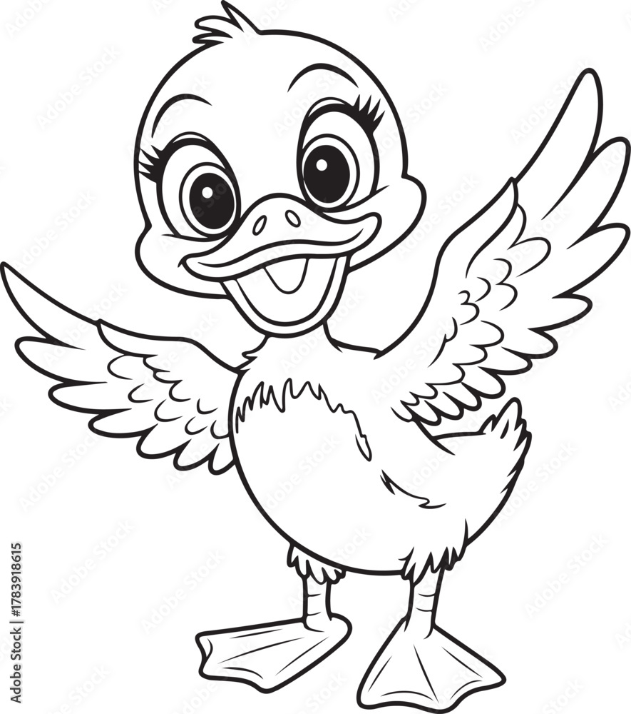 Fototapeta premium Cute cartoon duck vector image