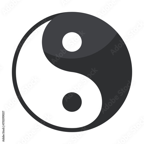 Classic black and white Yin Yang circle design