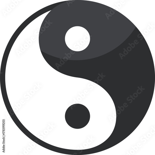 Zen Yin Yang emblem symbolizing duality and peace