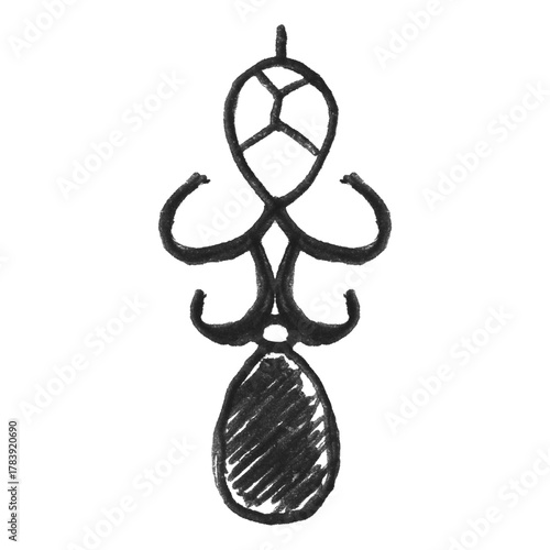 Hand-drawn abstract organic symmetrical illustration doodle vector