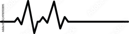 Heartbeat, ECG, EKG, line, pulse, rhythm, medical, health, monitor, vital, life, heartbeat, signal, black, white, vector, illustration, cardiology, waveform, heartbeat