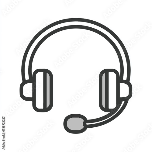 Modern call center headset vector design for customer service support