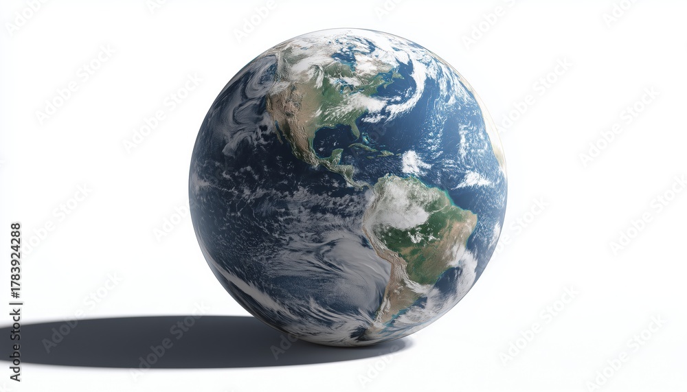 Fototapeta premium Earth'S Shadow On A White Canvas. The Beauty And Majesty Of Our Planet Showcased In A Minimalistic Way. A Stunning Display Of Nature'S Wonder.