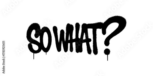 So What? spray paint graffiti text with black drips