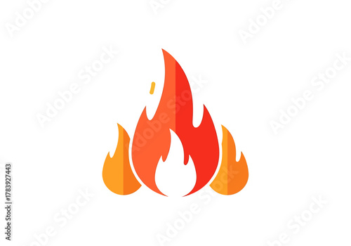 Fiery flame graphic element for design and conceptual visualization