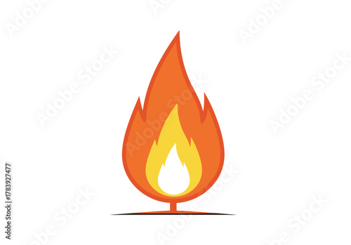 Flame icon isolated on white background conceptual graphic