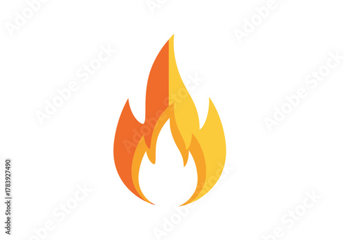 Flame icon isolated on white background symbol of energy warmth and danger