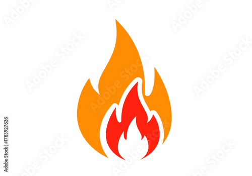 Flame illustration symbol concept energy heat isolated