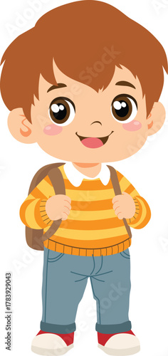 little school boy cartoon character