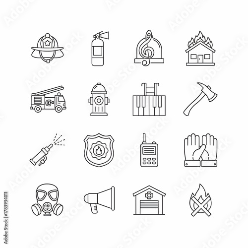Fireman icon set