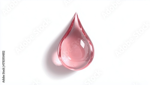 Ethereal Pink And Rose Water Droplet On Clean White Background - Delicate Beauty Of Pastel Tones On Bright Canvas.