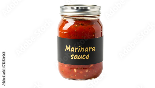 Jar of marinara sauce isolated on transparent background